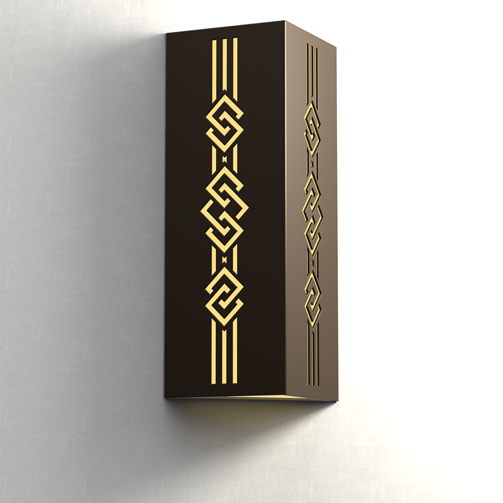 Design 3 in Powder Coat Bronze with Frosted Acrylic
