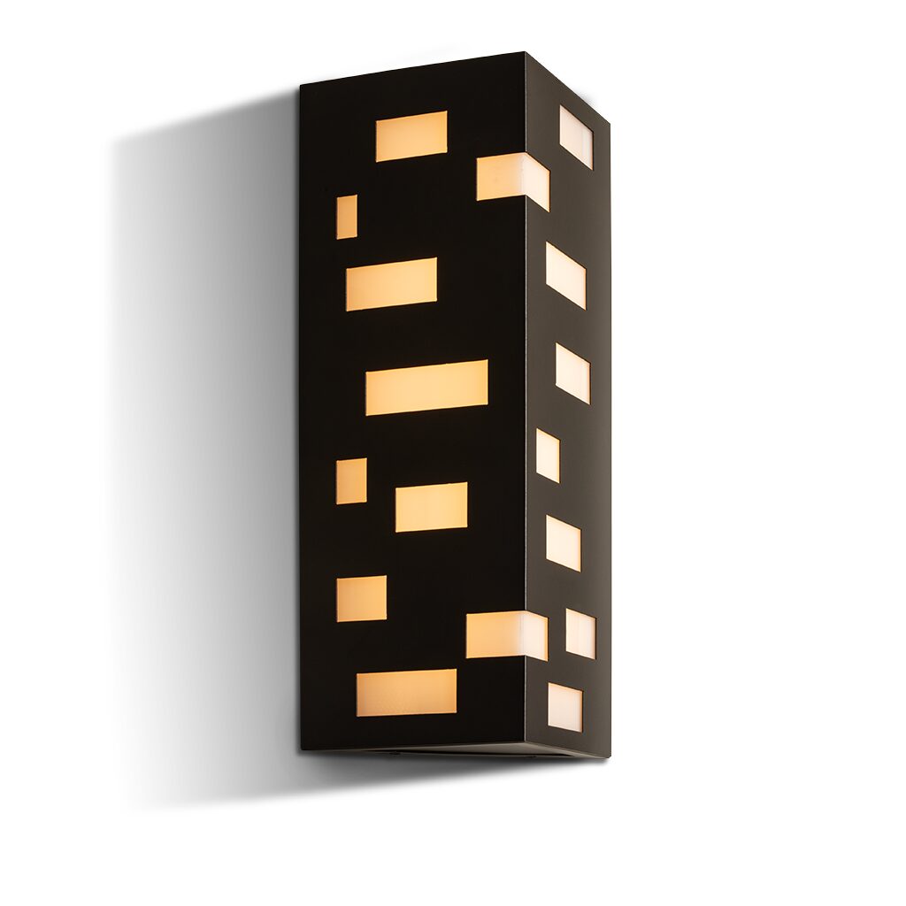 Design 1 in Powder Coat Bronze with Frosted Acrylic